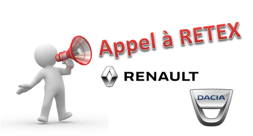 Appel à Retex sur des AVP impliquant des véhicules Renault et Dacia